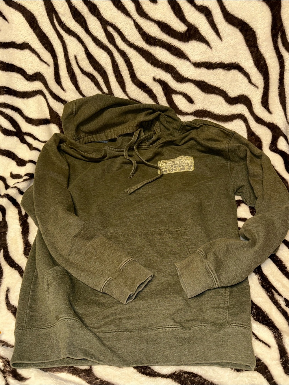Men's Old Row Olive Green Hooded Sweatshirt